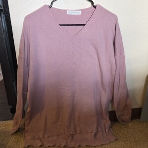 Pink V-Neck Sweatshirt